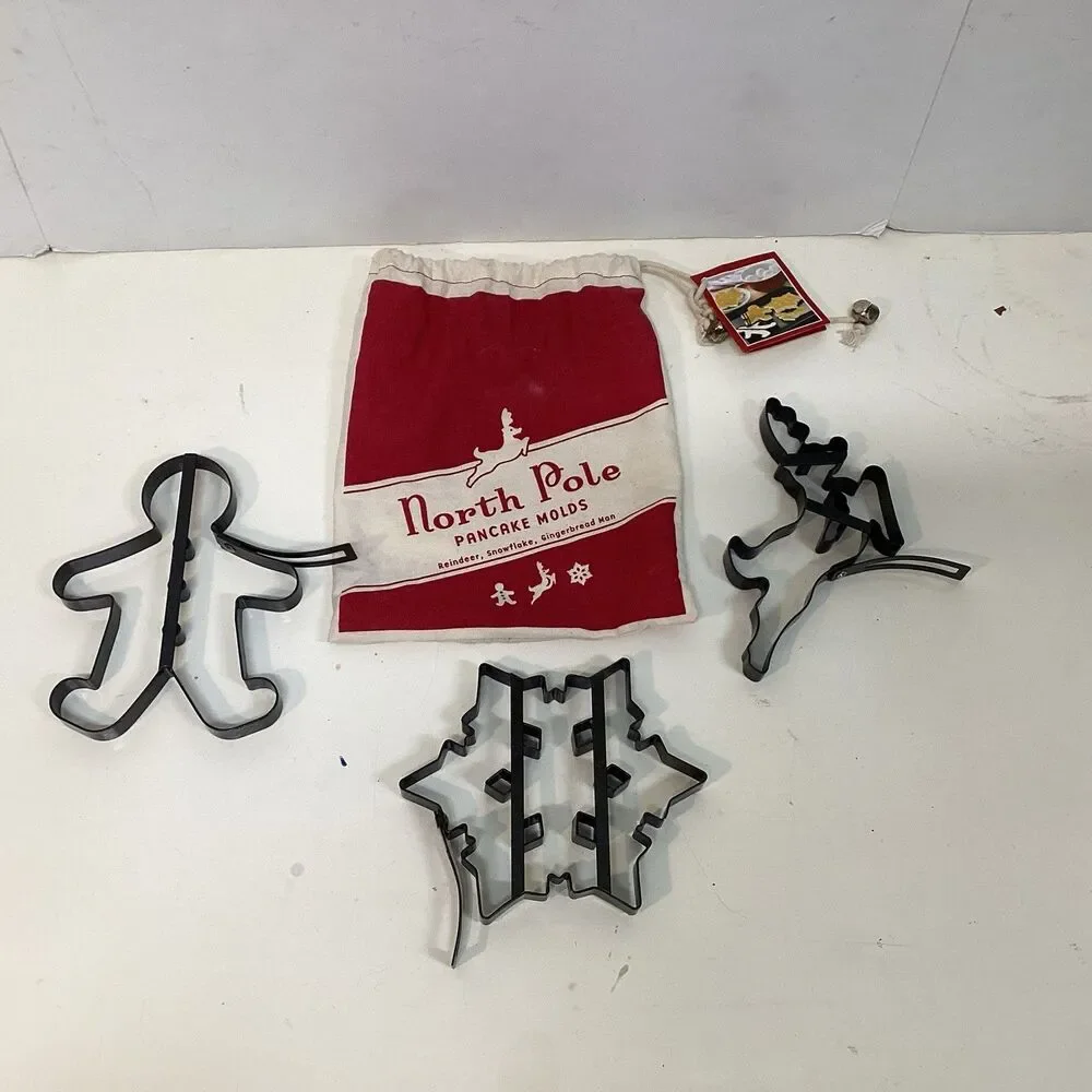 williams sonoma north pole pancakes molds reindeer snowflake gingerbread man